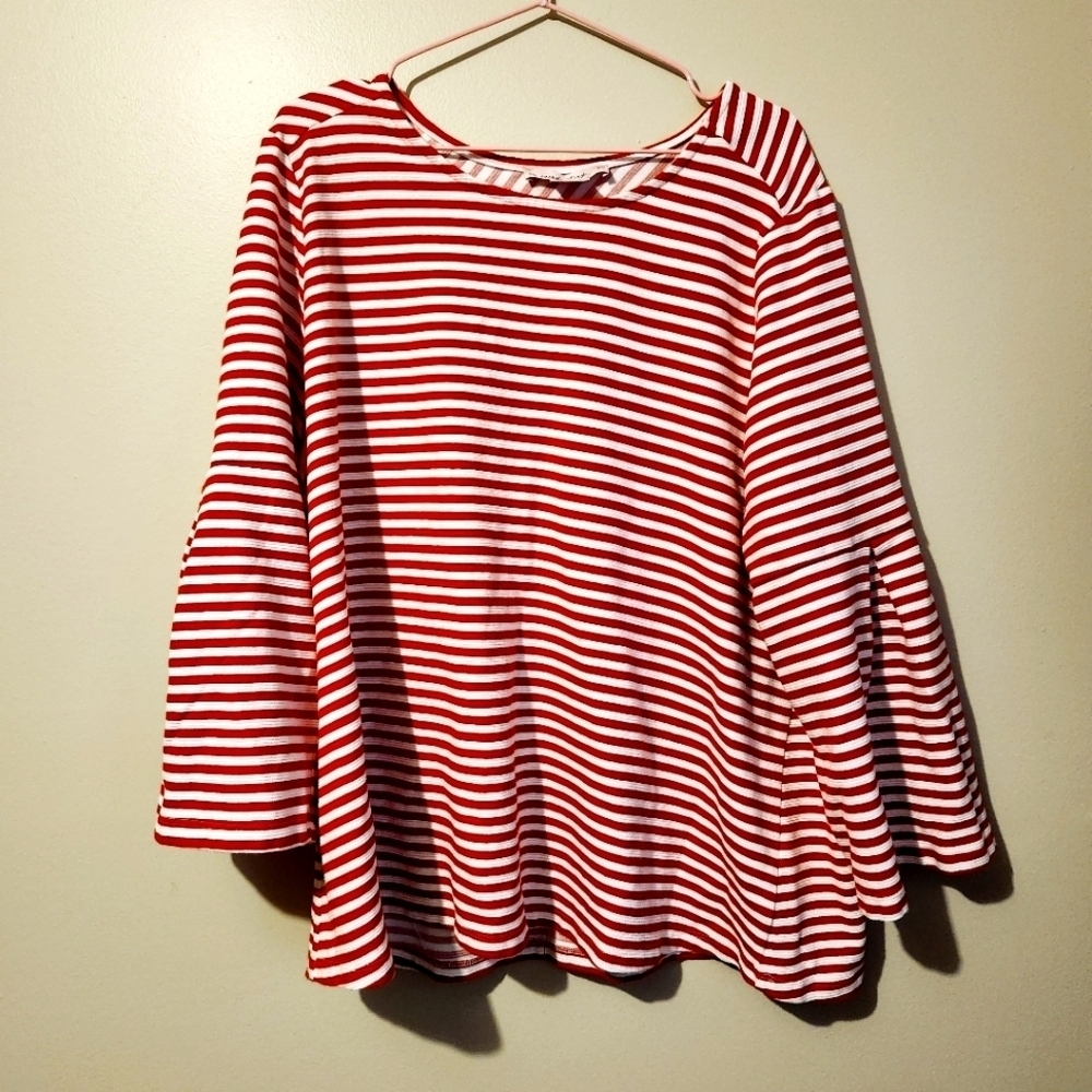 *3 for $30* In Every Story Red and White Stripped Kit Top